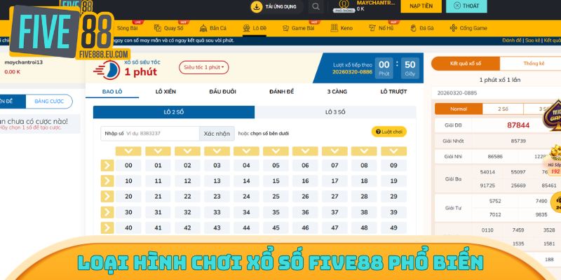 Các loại hình chơi xổ số Five88 siêu thú vị