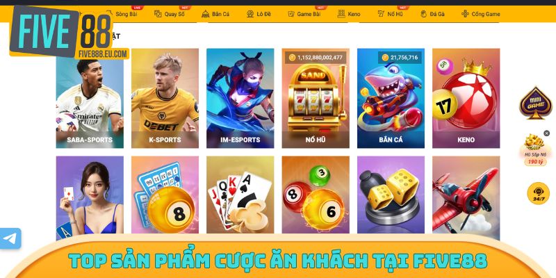 Top sản phẩm cược ăn khách tại FIVE88